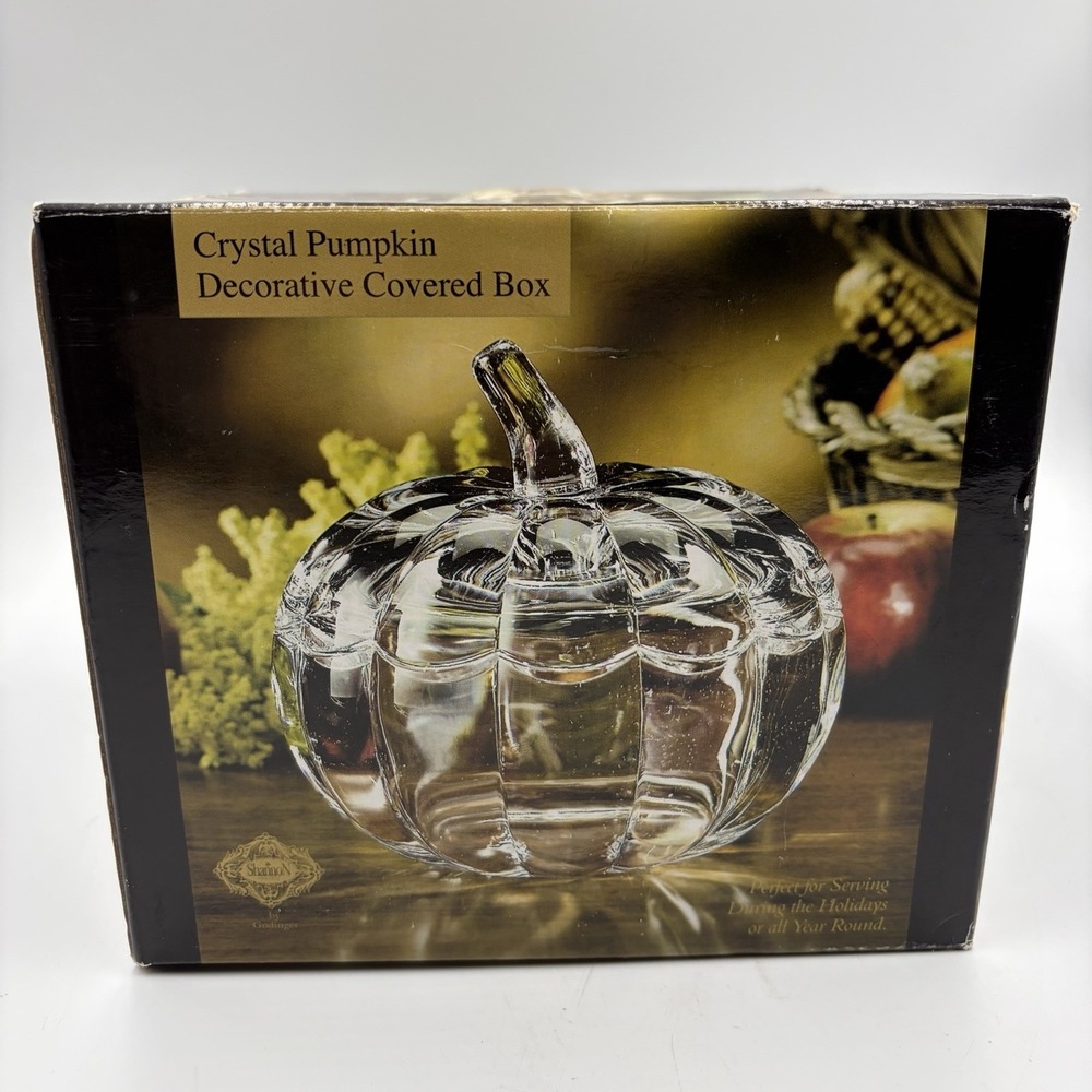 Shannon Crystal Pumpkin‎ Collection Covered Box Decor Candy Dish Godinger In Box